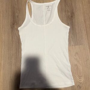 American Eagle Outfitters White Ribbed Racerback Tank